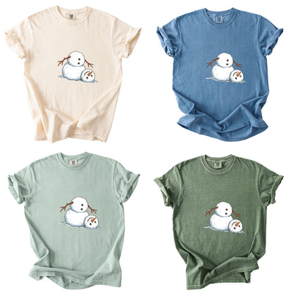 It's Fine I'm Fine Snowman Comfort Colors T-Shirt And Gildan Sweatshirt 2