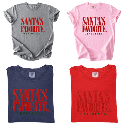 Santa's Favorite Holiday Graphic Gildan Sweatshirt / Comfort Colors T-Shirt 2