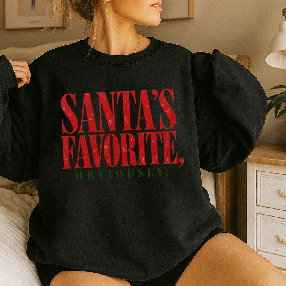 Santa's Favorite Holiday Graphic Gildan Sweatshirt / Comfort Colors T-Shirt 3
