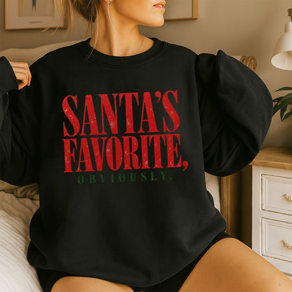 Santa's Favorite Holiday Graphic Gildan Sweatshirt / Comfort Colors T-Shirt 3
