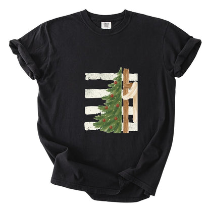 Christmas Tree Cross Design Comfort Colors T-Shirt & Gildan Sweatshirt 3