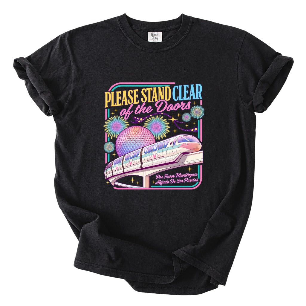 Please Stand Clear Of The Doors Retro Monorail Comfort Colors T-Shirt 3