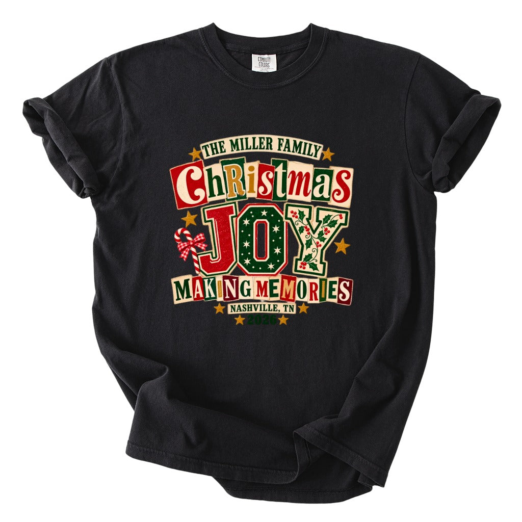 Personalized Christmas Joy Family Shirt - Comfort Colors T-Shirt / Gildan Sweatshirt 3