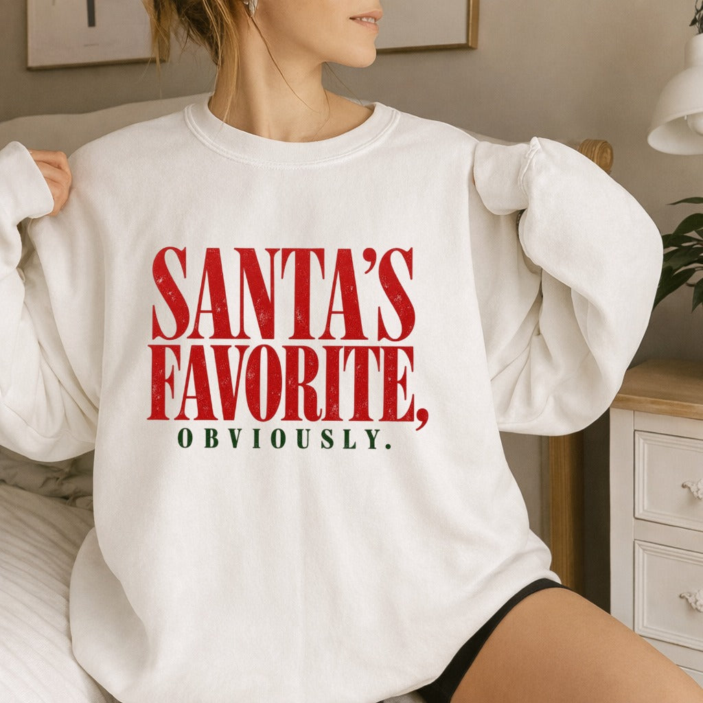 Santa's Favorite Holiday Graphic Gildan Sweatshirt / Comfort Colors T-Shirt 4