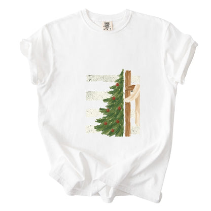 Christmas Tree Cross Design Comfort Colors T-Shirt & Gildan Sweatshirt 4