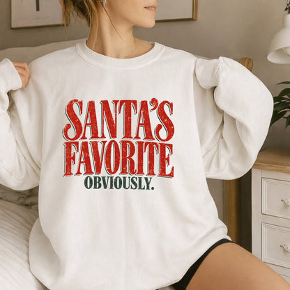 Santa's Favorite Retro Holiday Gildan 18000 Crewneck Sweatshirt 4