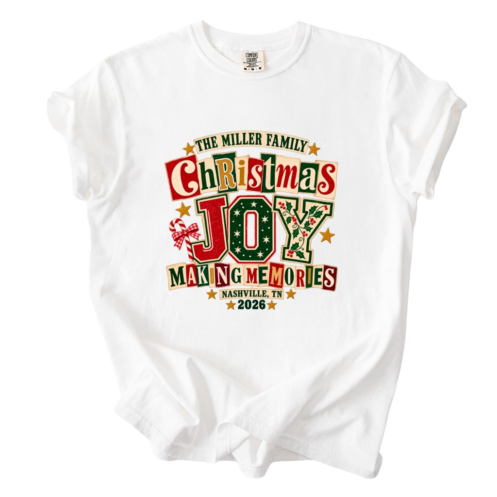 Personalized Christmas Joy Family Shirt - Comfort Colors T-Shirt / Gildan Sweatshirt 4