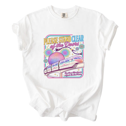 Please Stand Clear Of The Doors Retro Monorail Comfort Colors T-Shirt 4