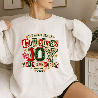 Personalized Christmas Joy Family Shirt - Comfort Colors T-Shirt / Gildan Sweatshirt 6