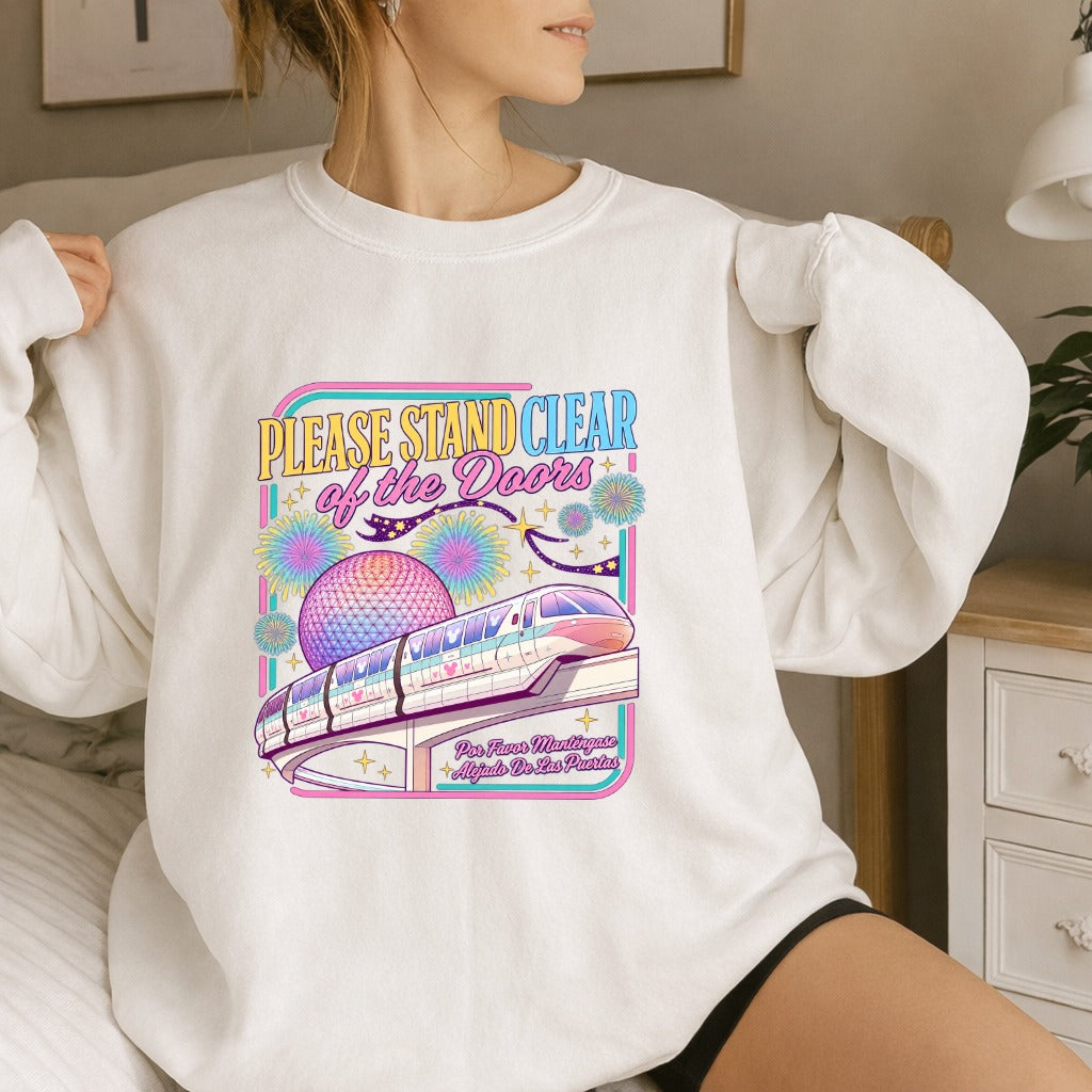 Please Stand Clear Of The Doors Retro Monorail Comfort Colors T-Shirt 6