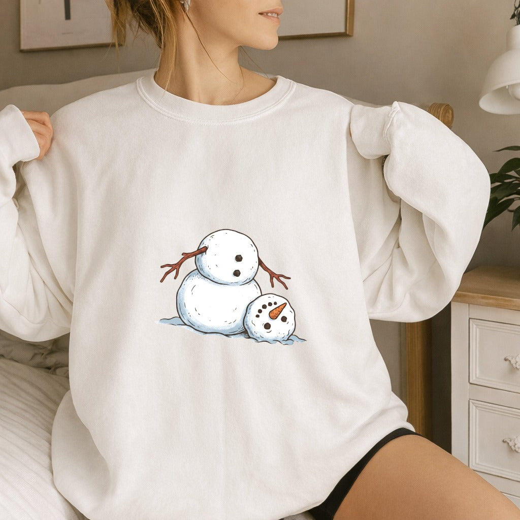 It's Fine I'm Fine Snowman Comfort Colors T-Shirt And Gildan Sweatshirt 6