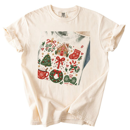 Cozy Folk Christmas Icons Comfort Colors T-Shirt 6
