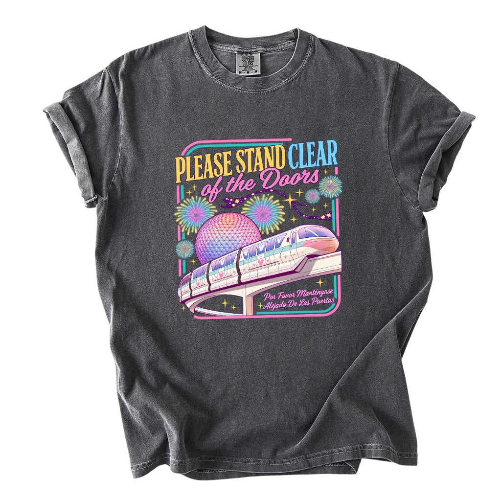 Please Stand Clear Of The Doors Retro Monorail Comfort Colors T-Shirt 7
