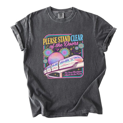 Please Stand Clear Of The Doors Retro Monorail Comfort Colors T-Shirt 7