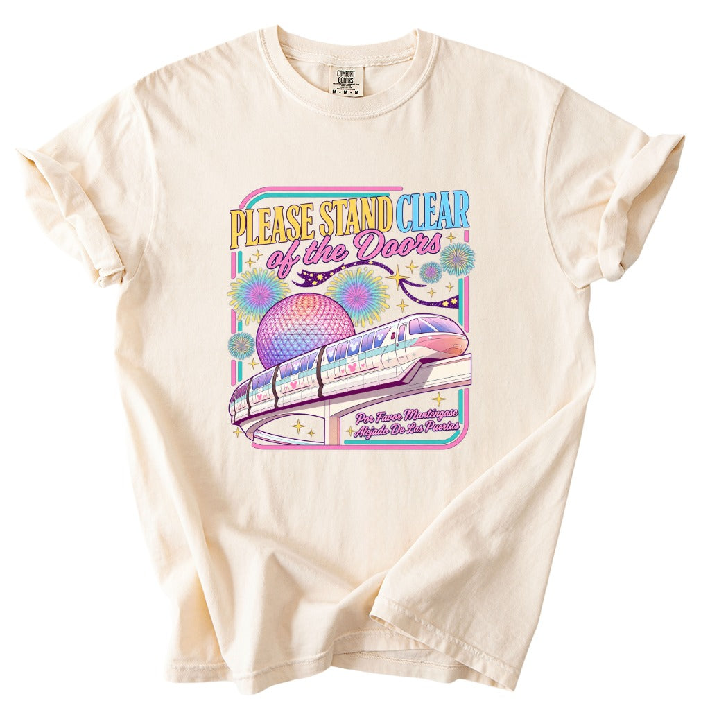 Please Stand Clear Of The Doors Retro Monorail Comfort Colors T-Shirt 8