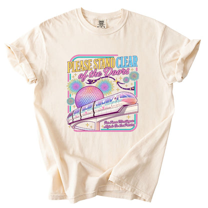 Please Stand Clear Of The Doors Retro Monorail Comfort Colors T-Shirt 8