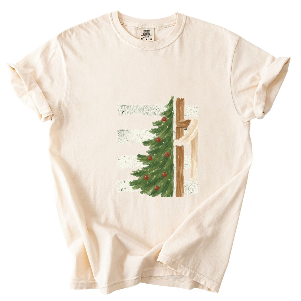 Christmas Tree Cross Design Comfort Colors T-Shirt & Gildan Sweatshirt 8