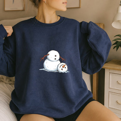 It's Fine I'm Fine Snowman Comfort Colors T-Shirt And Gildan Sweatshirt 9