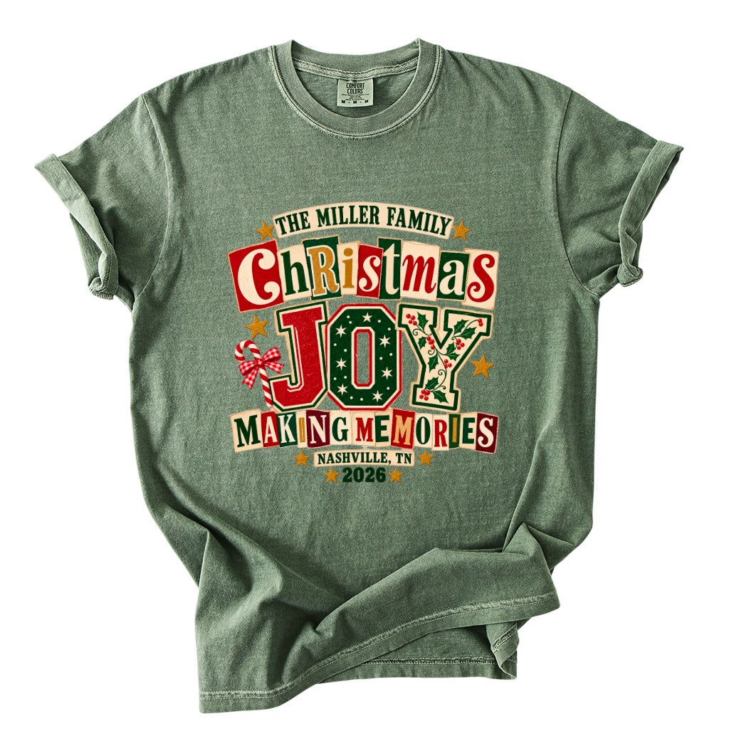 Personalized Christmas Joy Family Shirt - Comfort Colors T-Shirt / Gildan Sweatshirt 9