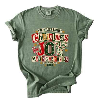 Personalized Christmas Joy Family Shirt - Comfort Colors T-Shirt / Gildan Sweatshirt 9