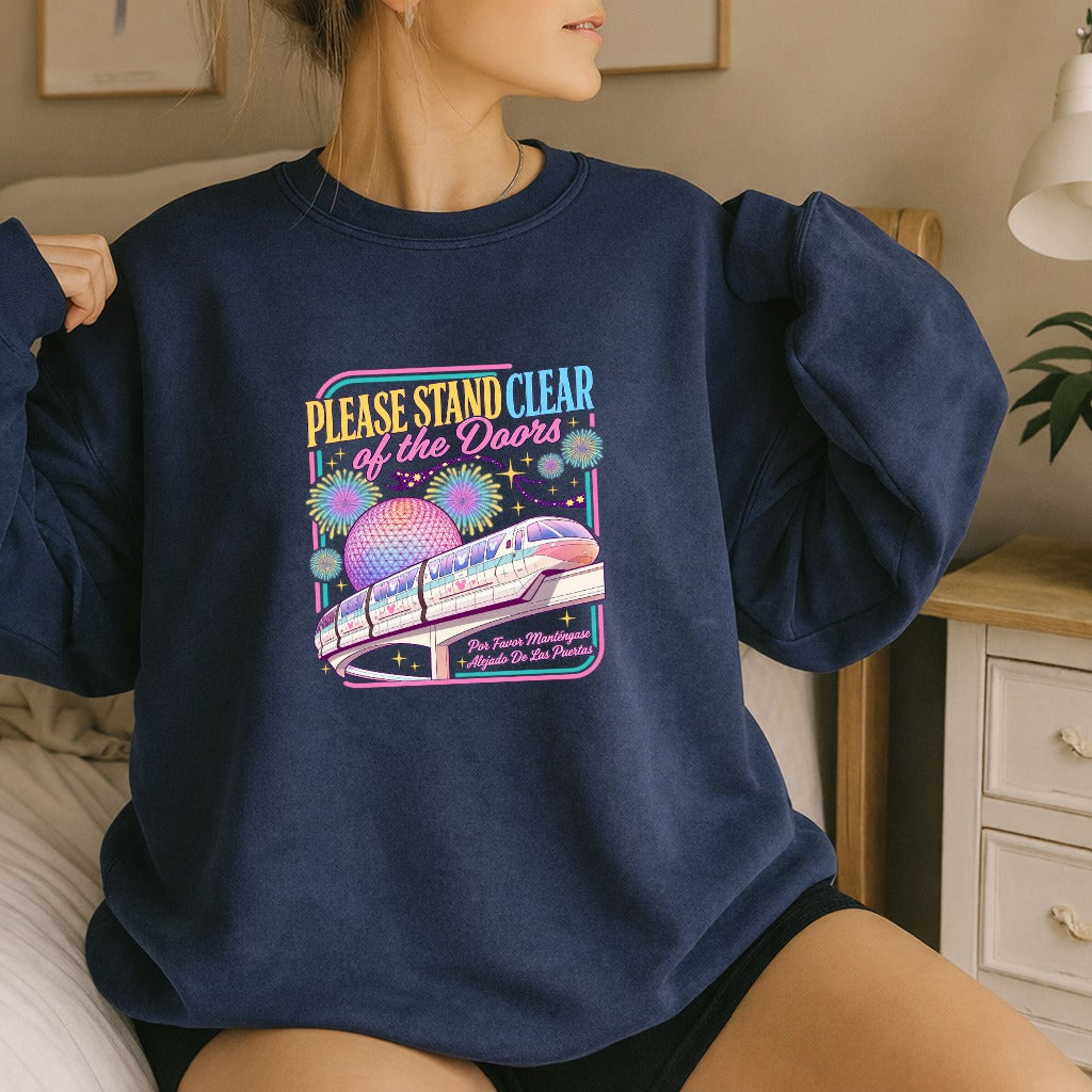 Please Stand Clear Of The Doors Retro Monorail Comfort Colors T-Shirt 9