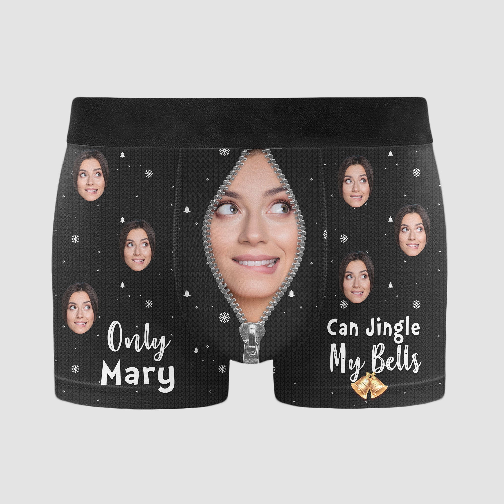 Personalized Photo Men's Boxer Briefs – Only Wife Can Jingle My Bells