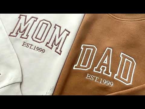 Mom/Dad Embroidered Crewneck Sweatshirt,Mama Sweatshirt,Pregnancy Announcement,Daddy Mommy to be,Mother's day,Father's Day