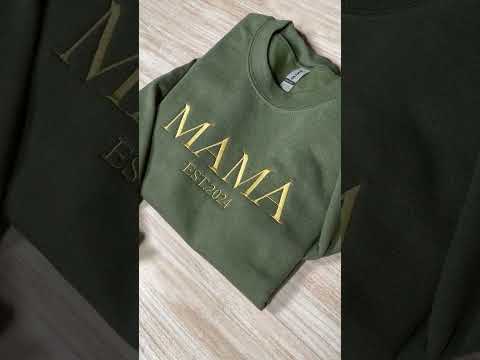 Personalized Mama Embroidered Sweatshirt, Custom Mom Embroidery Hoodie, New Mom Outfit, Pregnancy Reveal Clothing, Happy Mother's Day Gifts