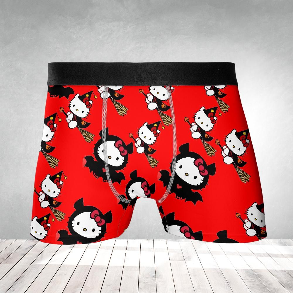 Men's boxers halloween kitty red