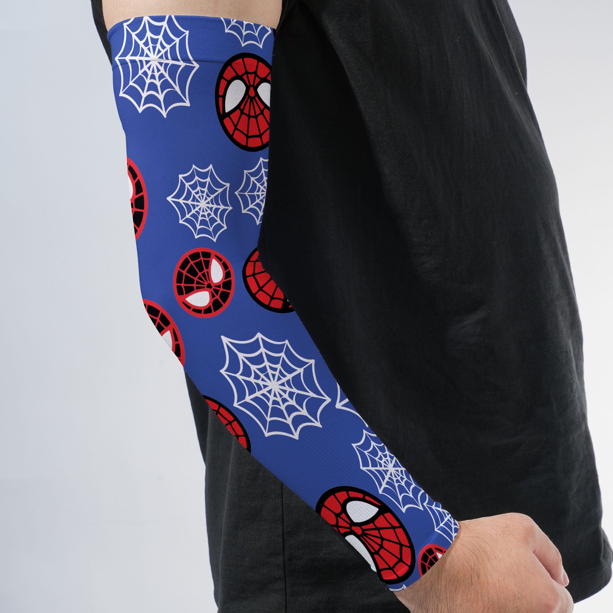 Arm Sleeves Spider Circle Web Blue