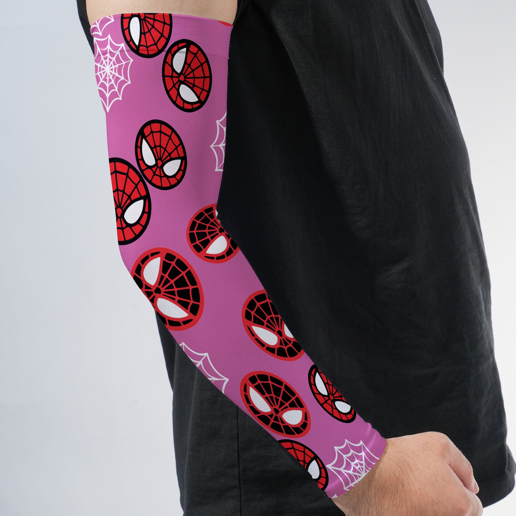 Arm Sleeves Spider Circle Web Pink