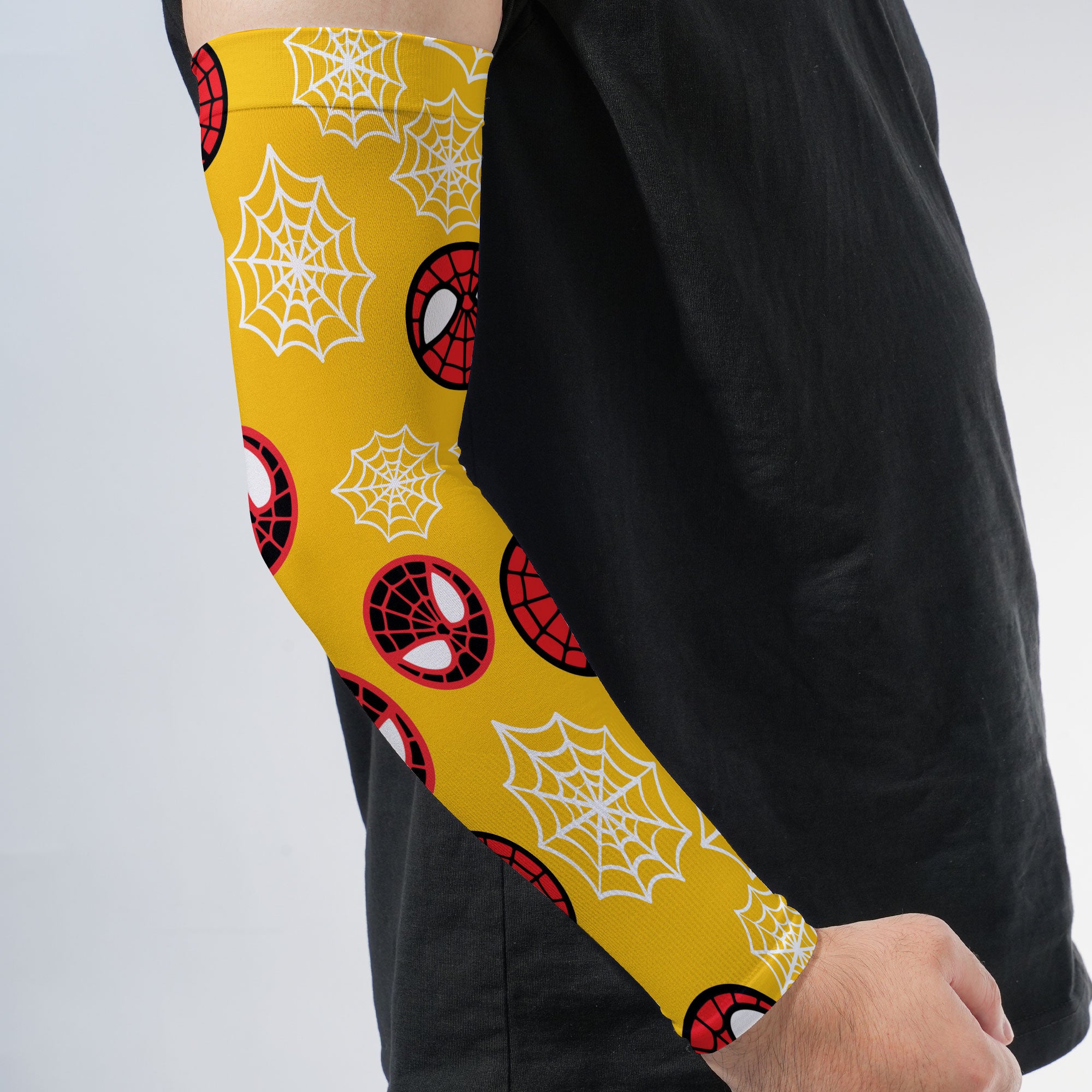 Arm Sleeves Spider Circle Web Yellow