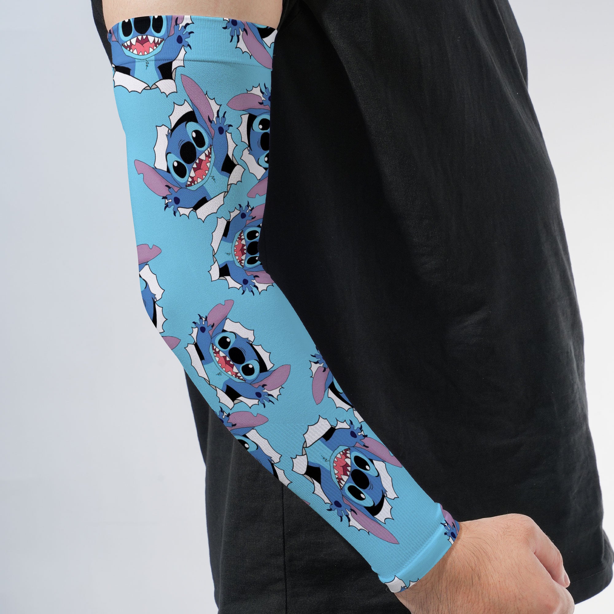 Arm Sleeves Stitch Cyan