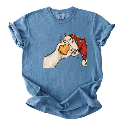 Jolly Christmas Goose Comfort Colors T-Shirt