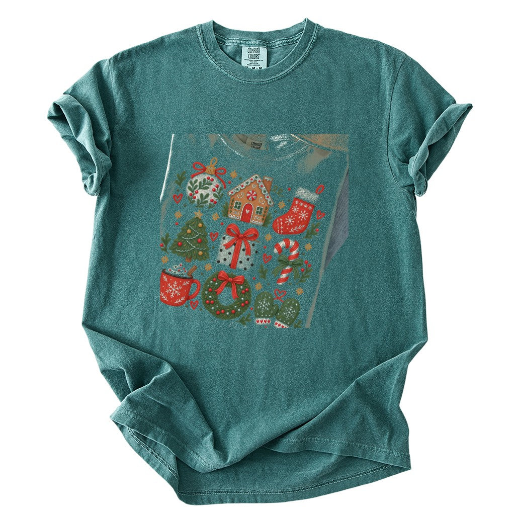 Cozy Folk Christmas Icons Comfort Colors T-Shirt