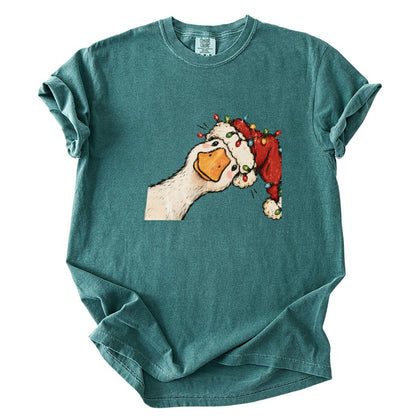Jolly Christmas Goose Comfort Colors T-Shirt