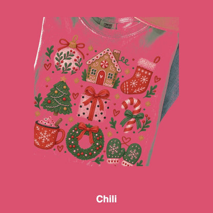 Cozy Folk Christmas Icons Comfort Colors T-Shirt