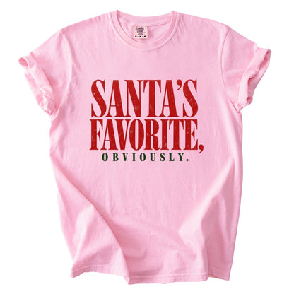 Santa's Favorite Holiday Graphic Gildan Sweatshirt / Comfort Colors T-Shirt