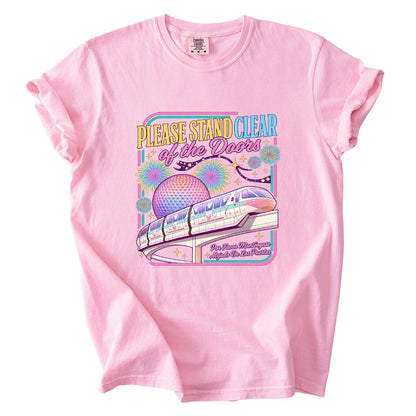 Please Stand Clear Of The Doors Retro Monorail Comfort Colors T-Shirt