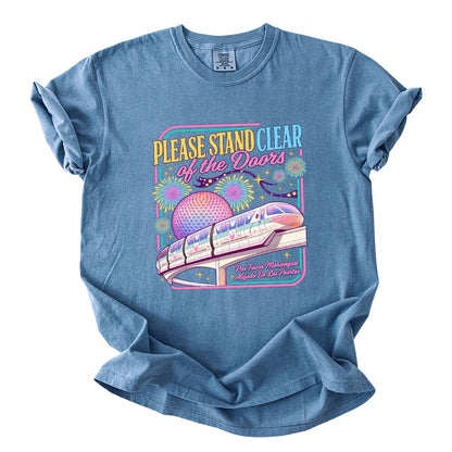 Please Stand Clear Of The Doors Retro Monorail Comfort Colors T-Shirt