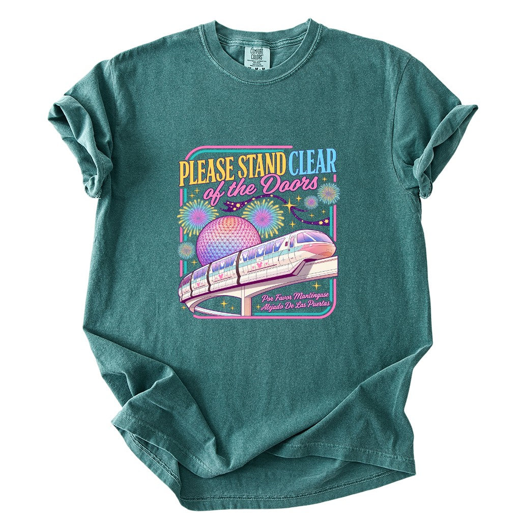 Please Stand Clear Of The Doors Retro Monorail Comfort Colors T-Shirt