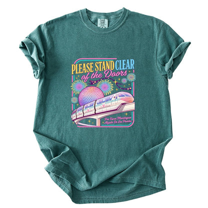 Please Stand Clear Of The Doors Retro Monorail Comfort Colors T-Shirt