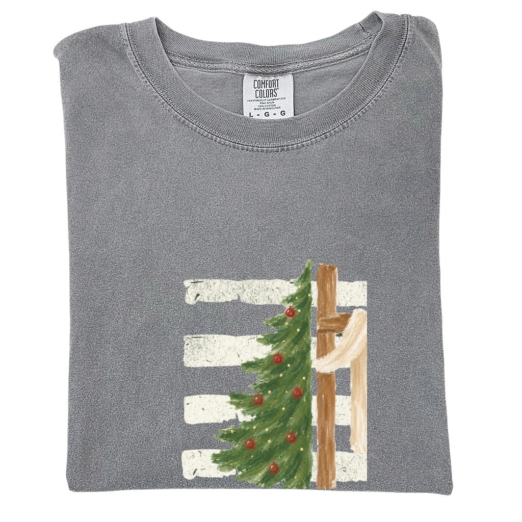 Christmas Tree Cross Design Comfort Colors T-Shirt & Gildan Sweatshirt