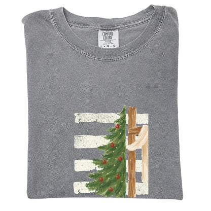 Christmas Tree Cross Design Comfort Colors T-Shirt & Gildan Sweatshirt