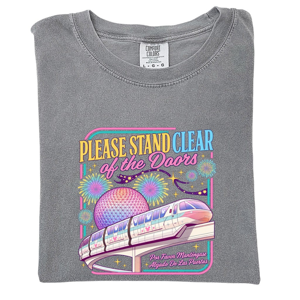 Please Stand Clear Of The Doors Retro Monorail Comfort Colors T-Shirt