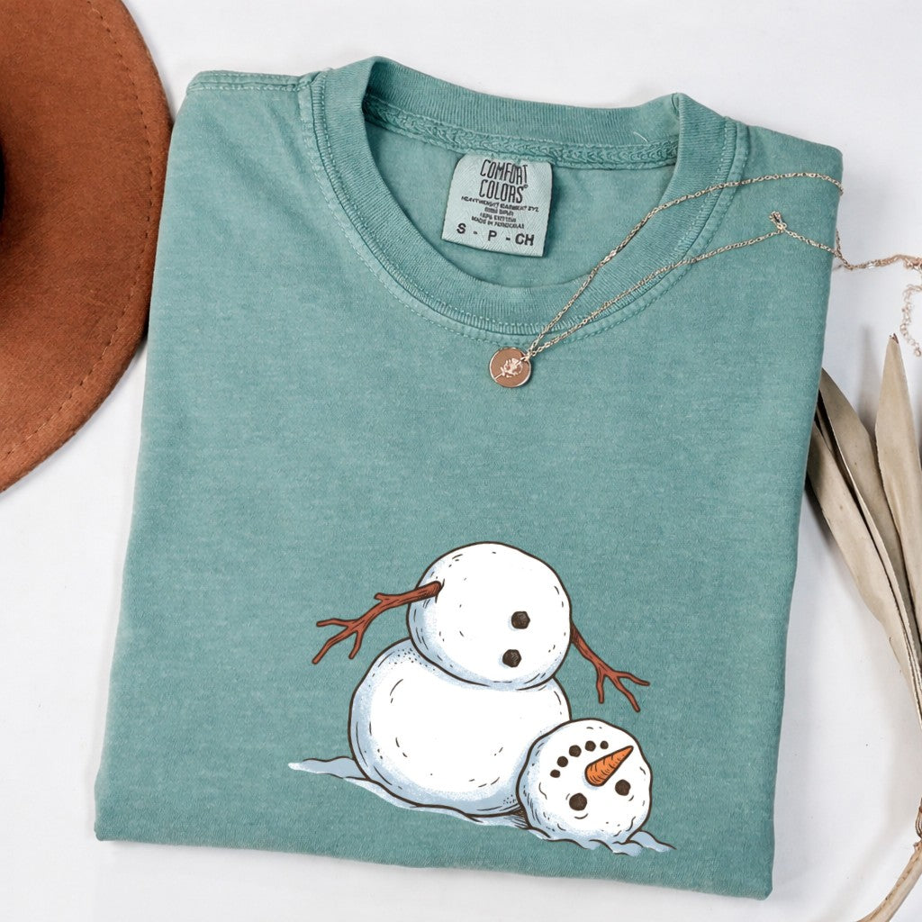 It's Fine I'm Fine Snowman Comfort Colors T-Shirt And Gildan Sweatshirt