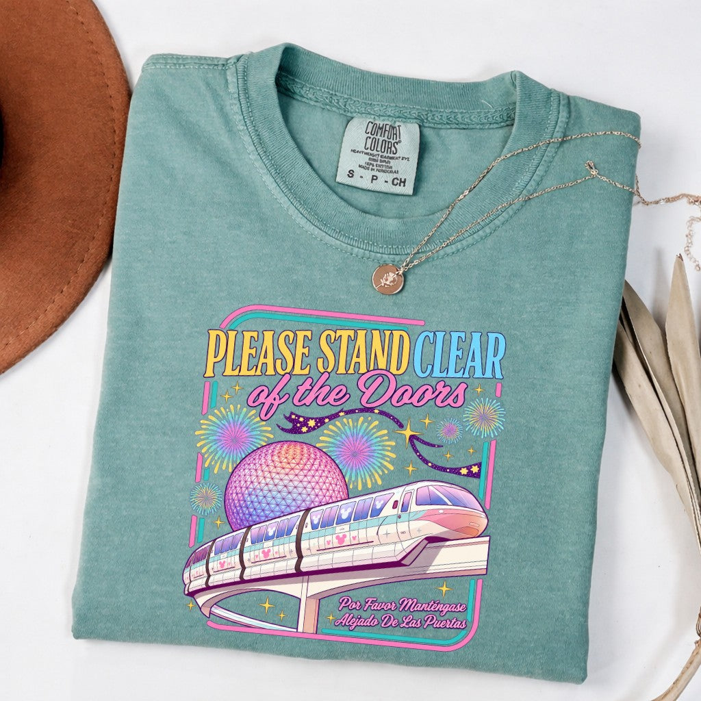 Please Stand Clear Of The Doors Retro Monorail Comfort Colors T-Shirt