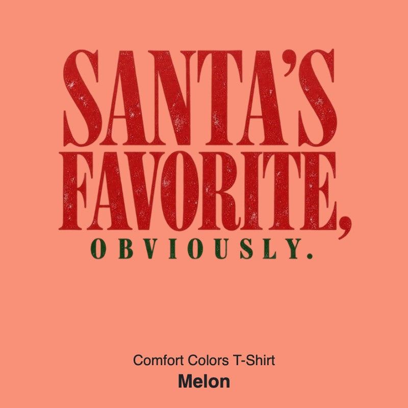 Santa's Favorite Holiday Graphic Gildan Sweatshirt / Comfort Colors T-Shirt