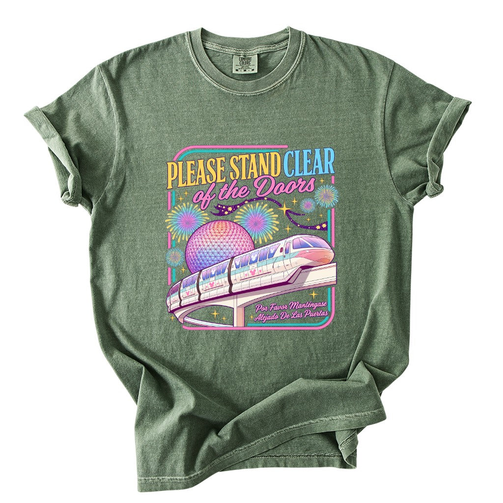 Please Stand Clear Of The Doors Retro Monorail Comfort Colors T-Shirt