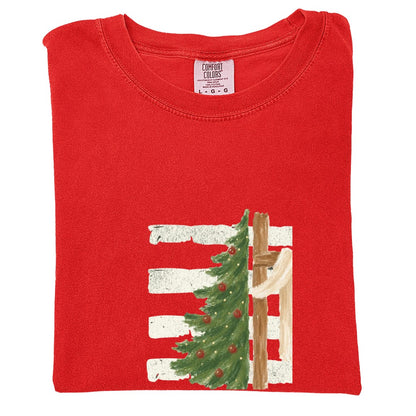 Christmas Tree Cross Design Comfort Colors T-Shirt & Gildan Sweatshirt